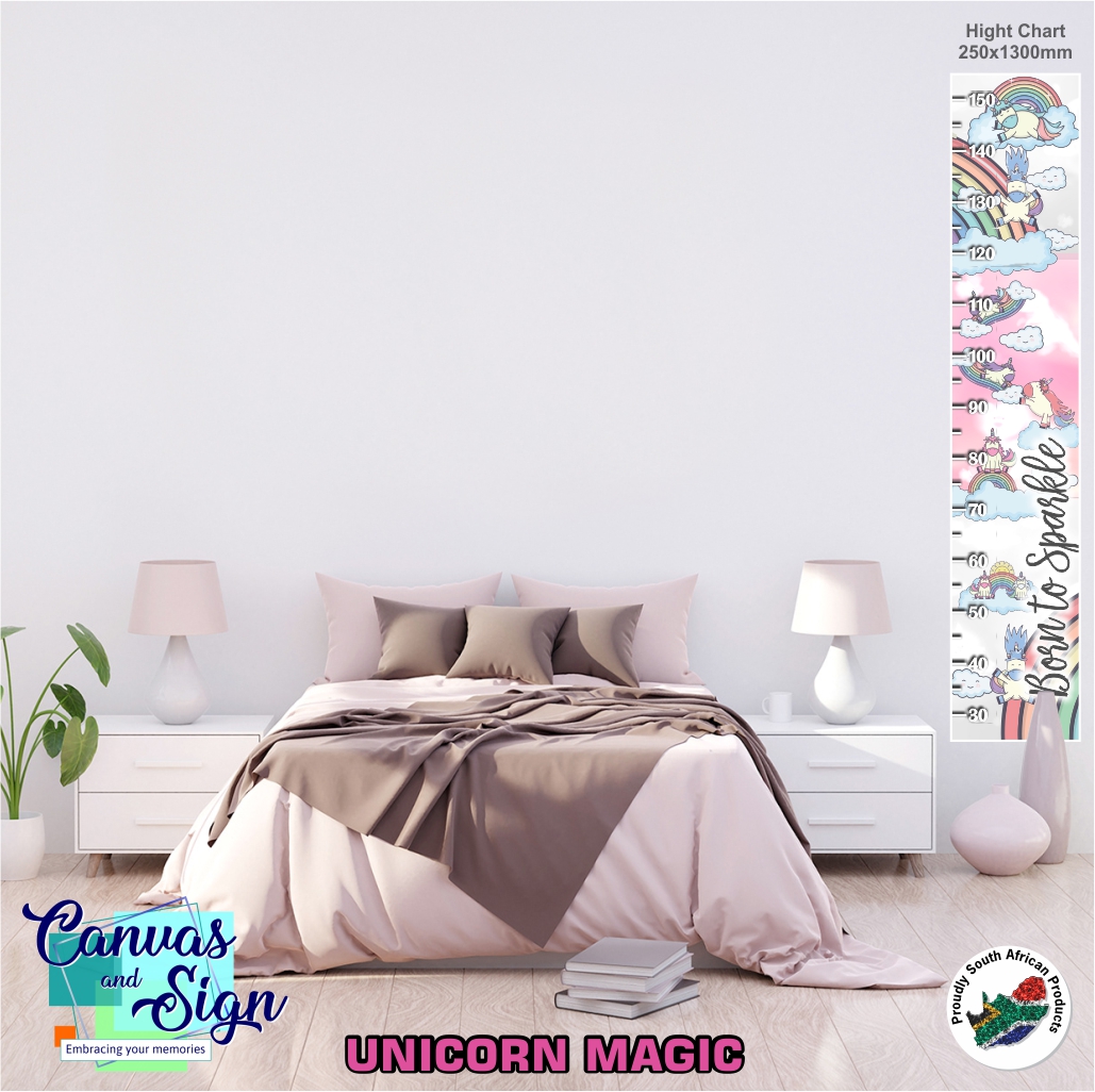  - Height Chart 250 x 1300mm - Unicorns