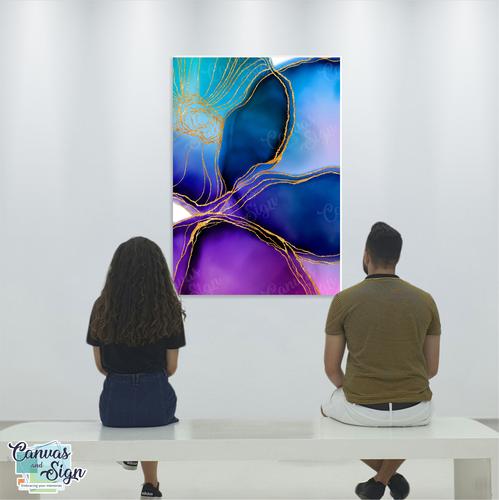  - Flower Art (blue, purple & gold)