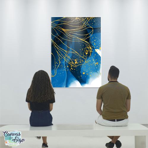  - Flower Art (blue & gold)