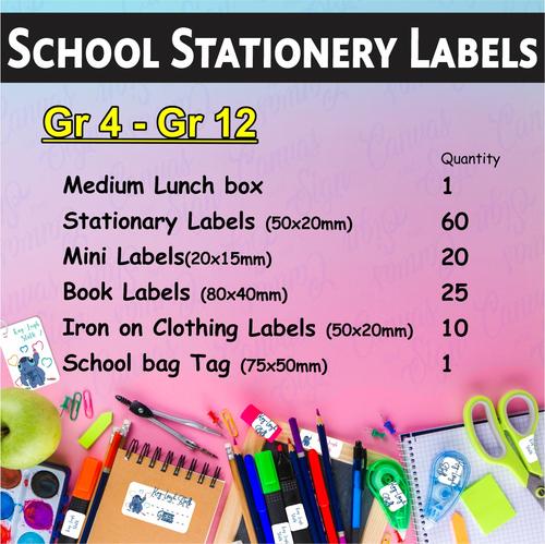  -  School labels - Gr4 - Gr12