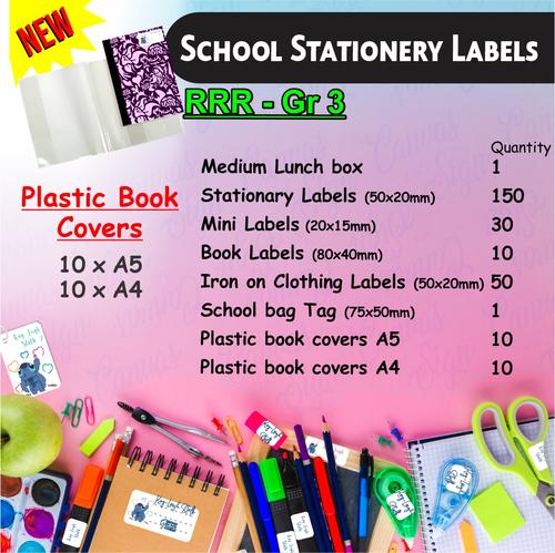  - School labels Preschool RRR – Gr3 + Book Covers